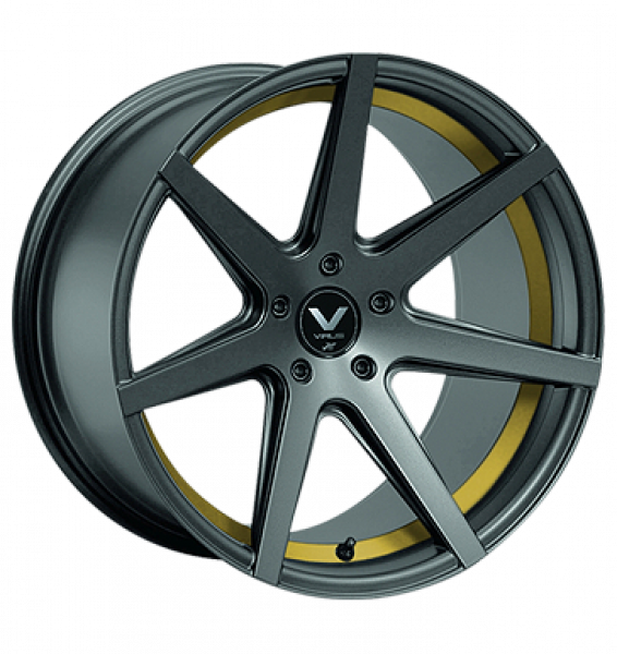 Barracuda, Virus, 10,5x20 ET25 5x112 66,5, gunmetal/ undercut Colour Trim gelb