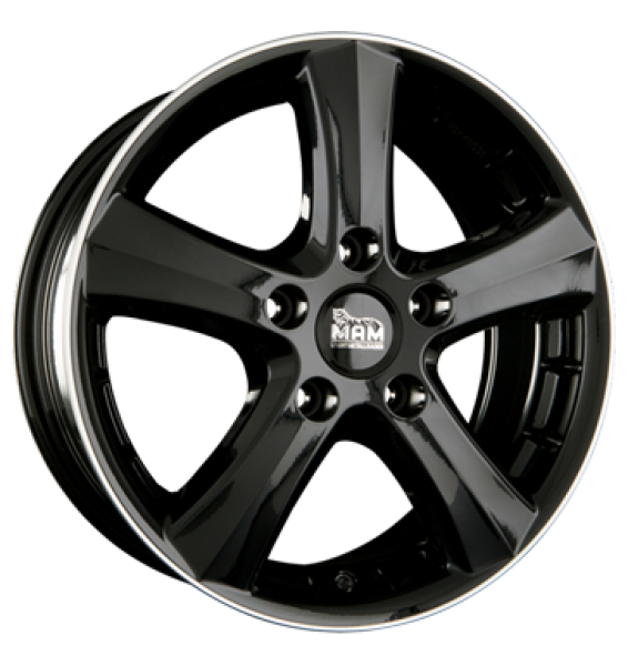 MAM, W1N, 7,5x17 ET37 4x108 63,4, schwarz randpoliert