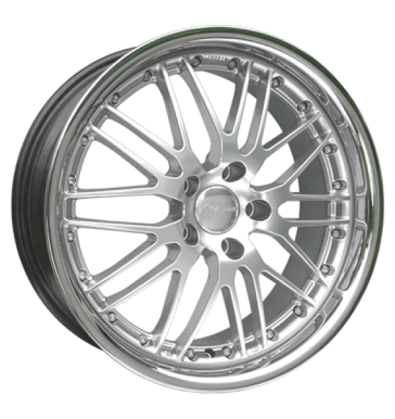 e-motion, Wasabi, 8,5x19 ET35 5x120 72,6  hypersilber mit Edelstahlb.